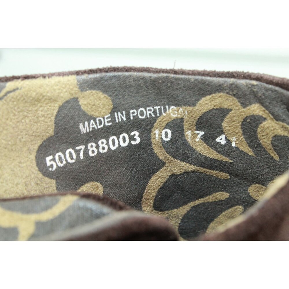 Fly London Yebi Brown Suede Slip On Round Toe Wedge Ankle Boots Size 10 - Picture 8 of 9